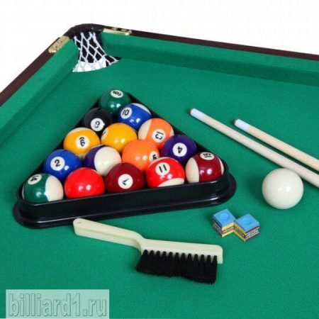 Бильярдный стол для детей Ураган 3 фута с комплектом аксессуаров (пирамида, пул)