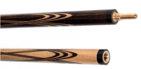 Бильярдный кий для русского бильярда Куттер (венге, черный граб), паутинка, двухсоставной